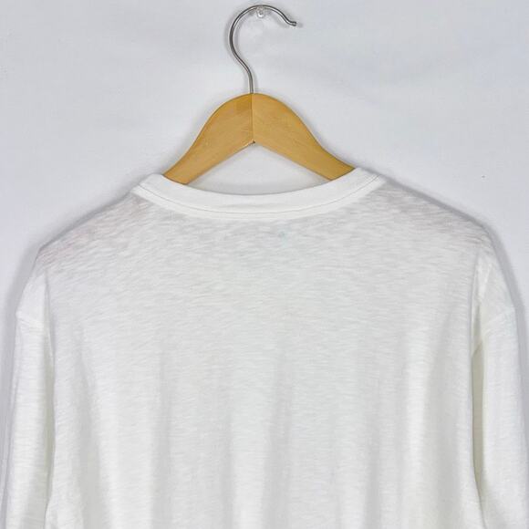 American Giant Men's Premium Slub Long Sleeve Crew Tee Large White - Picture 8 of 14